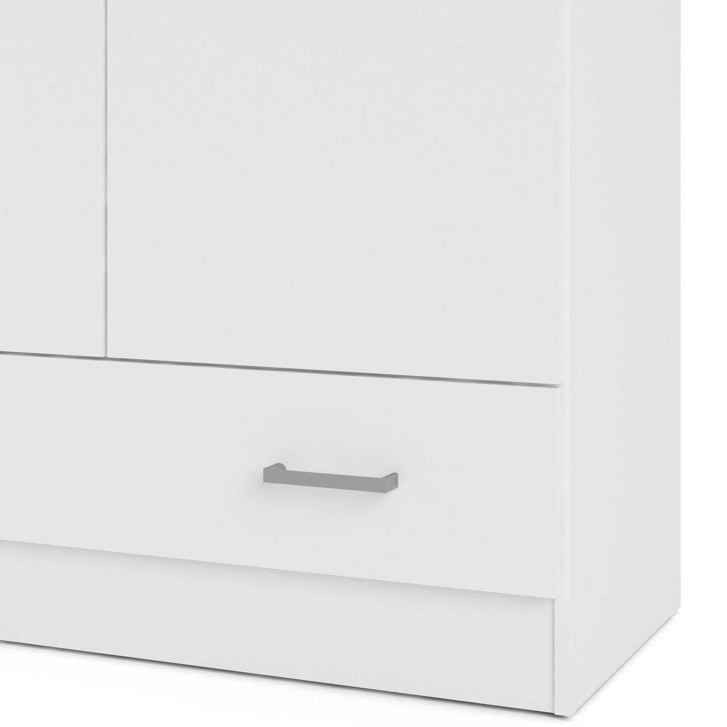 space wardrobe with 2 doors + 1 drawer in white 1750