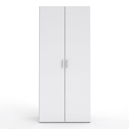 space wardrobe 2 doors white 1750