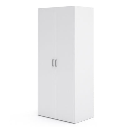 space wardrobe 2 doors white 1750
