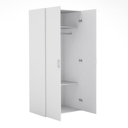 space wardrobe 2 doors white 1750