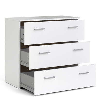 space chest of 3 drawers in white