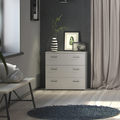 space chest of 3 drawers in white
