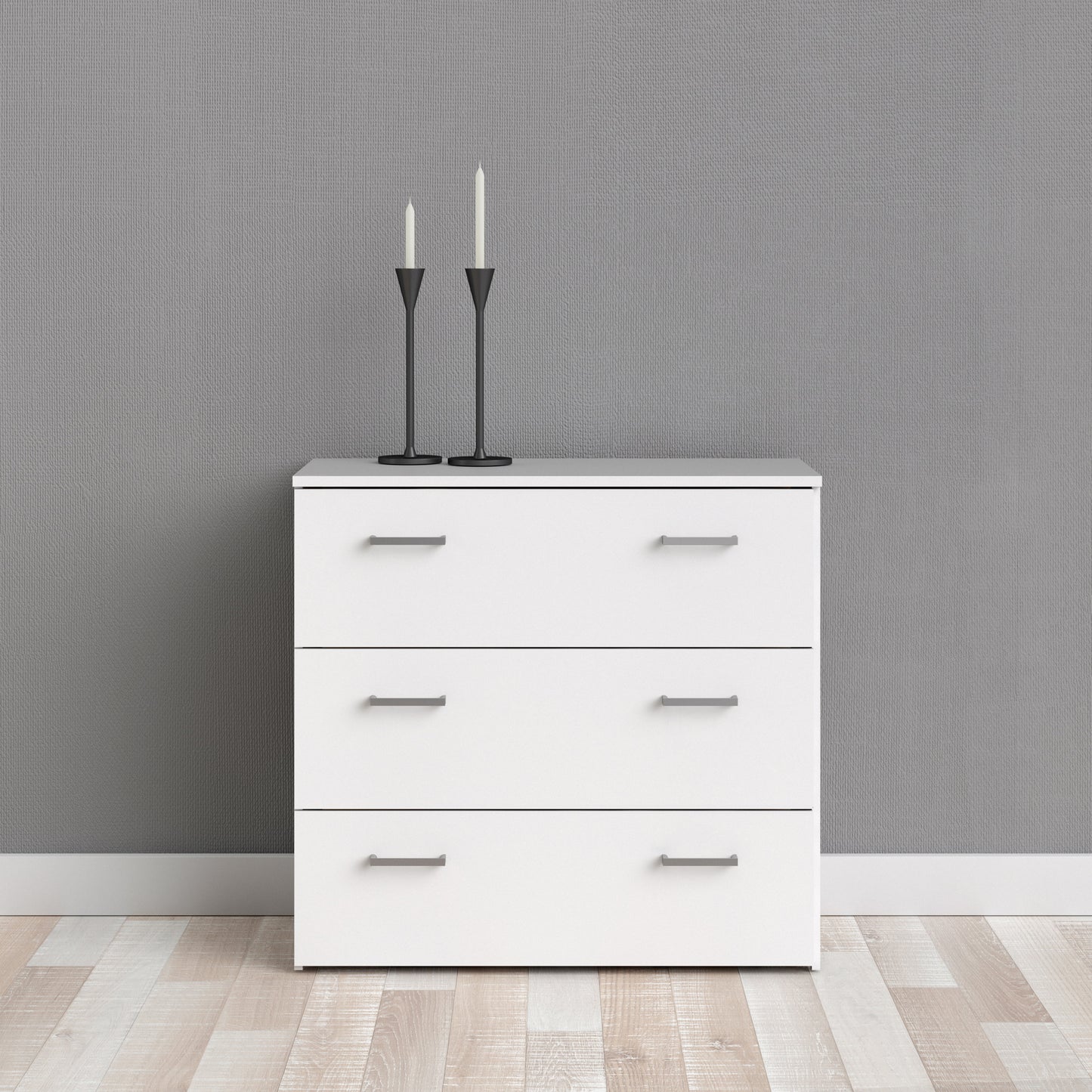 space chest of 3 drawers in white