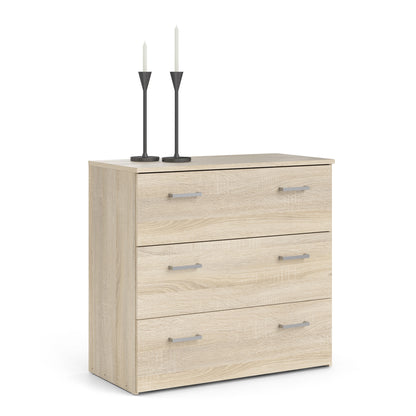 space chest of 3 drawers in oak