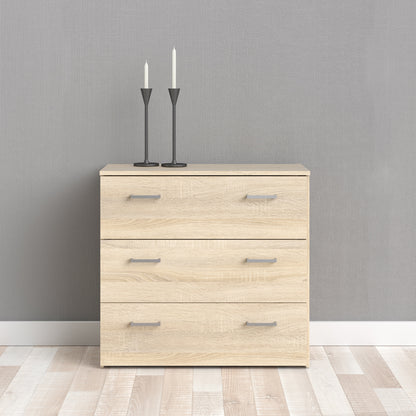 space chest of 3 drawers in oak