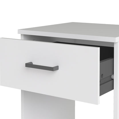 space bedside 1 drawer in white