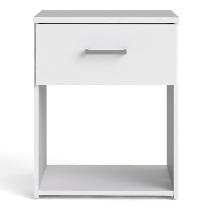 space bedside 1 drawer in white