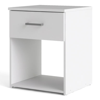 space bedside 1 drawer in white