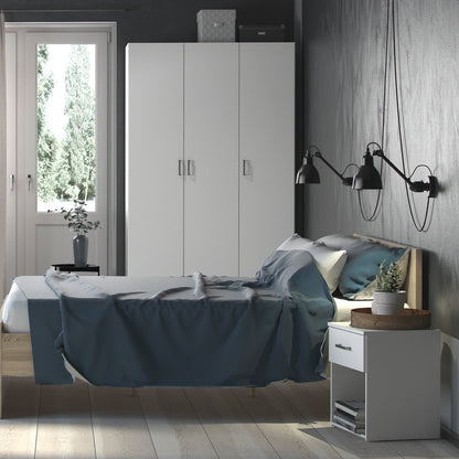 space bedside 1 drawer in white