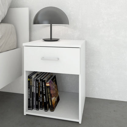space bedside 1 drawer in white