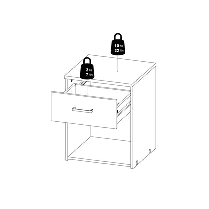 space bedside 1 drawer in oak