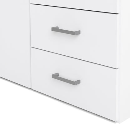 space wardrobe 2 doors 3 drawers white 1750