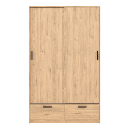 line wardrobe with 2 doors 2 drawers in jackson hickory oak