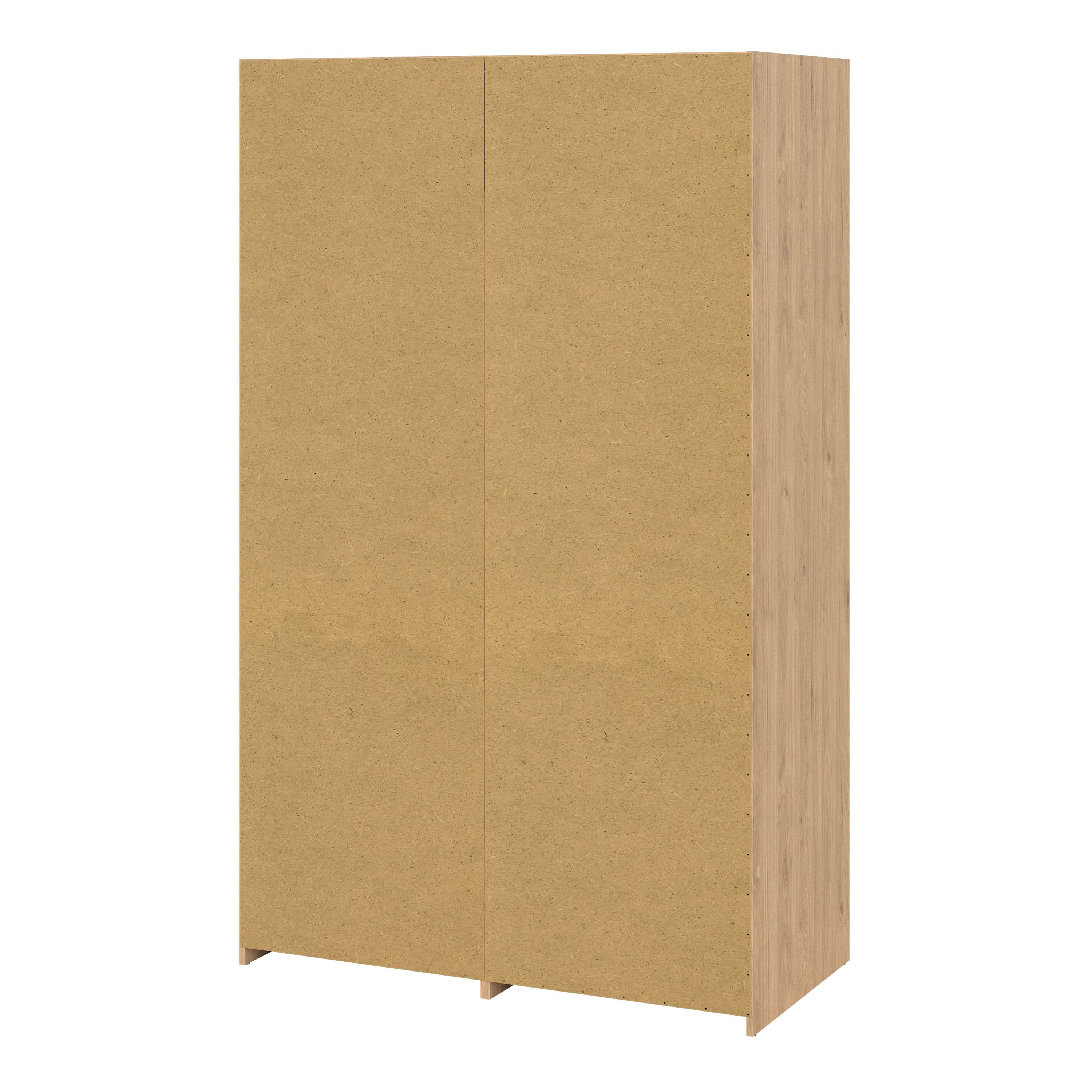 Line Wardrobe with 2 Sliding Doors 2 Drawers in Jackson Hickory Oak