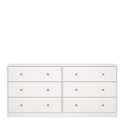 may chest of 6 drawers (3+3) in white
