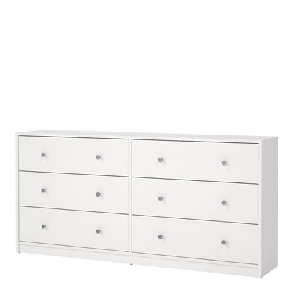 may chest of 6 drawers (3+3) in white