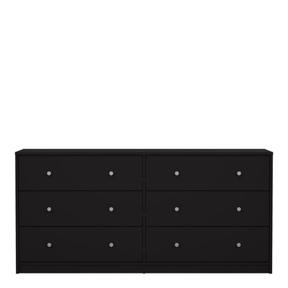 may chest of 6 drawers (3+3) in black