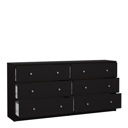 may chest of 6 drawers (3+3) in black