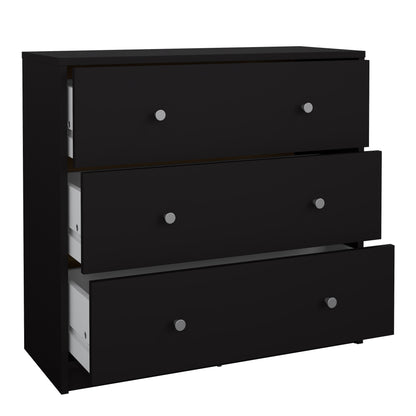 may chest of 3 drawers in black