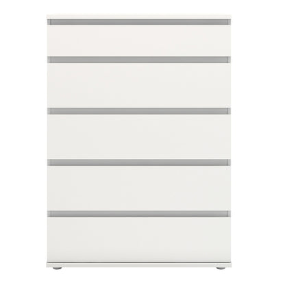 nova chest of 5 drawers in white