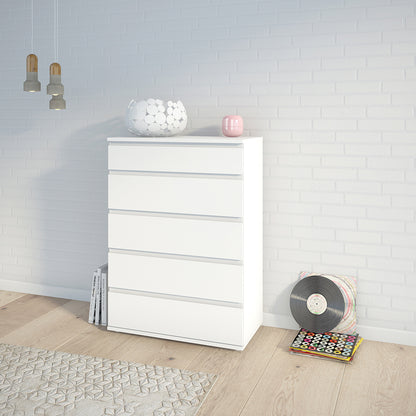 nova chest of 5 drawers in white