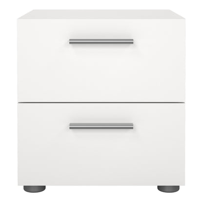 pepe bedside 2 drawers in white