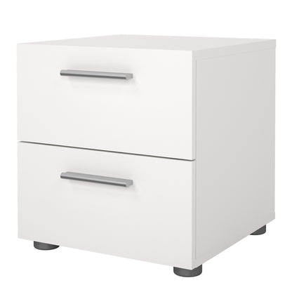 pepe bedside 2 drawers in white