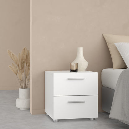 pepe bedside 2 drawers in white