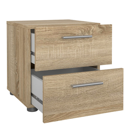 pepe bedside 2 drawers in oak