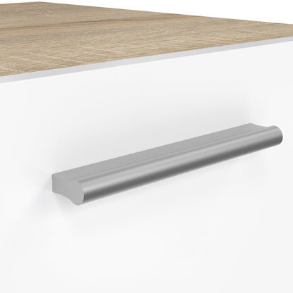 pepe bedside 2 drawers in oak with white high gloss