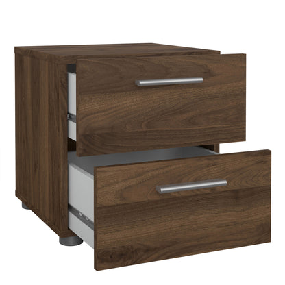 pepe bedside 2 drawers in walnut