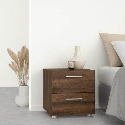 pepe bedside 2 drawers in walnut