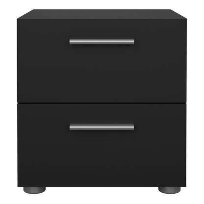 pepe bedside 2 drawers in black