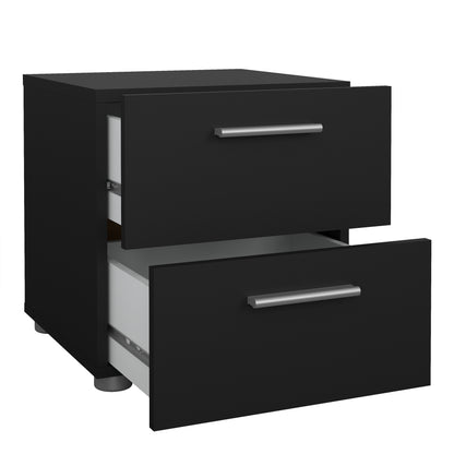 pepe bedside 2 drawers in black