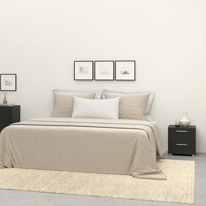 pepe bedside 2 drawers in black