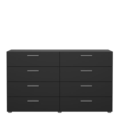 pepe wide chest of 8 drawers in black
