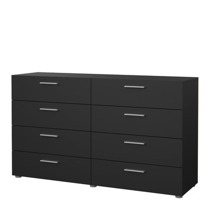 pepe wide chest of 8 drawers in black