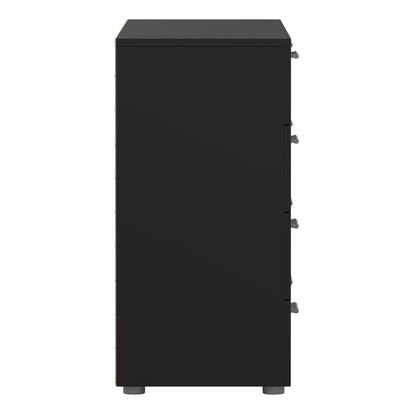 pepe wide chest of 8 drawers in black