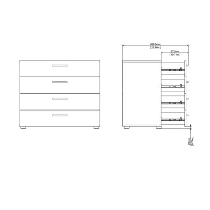 pepe chest of 4 drawers in truffle oak