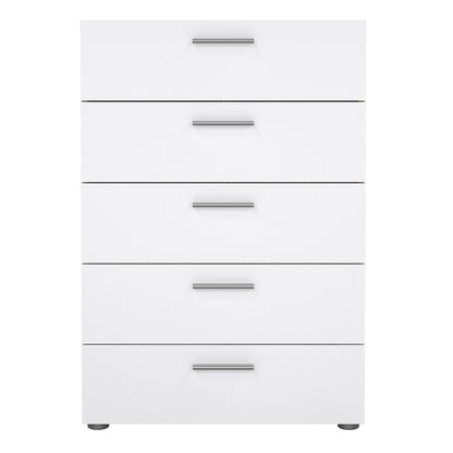pepe chest of 5 drawers in oak with white high gloss