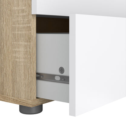 pepe chest of 5 drawers in oak with white high gloss