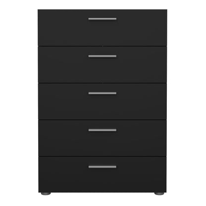 pepe chest of 5 drawers in black