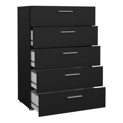pepe chest of 5 drawers in black