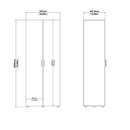 pepe wardrobe with 2 doors in black