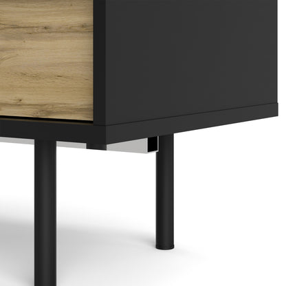 match tv unit 1 door 1 drawer in black/oak