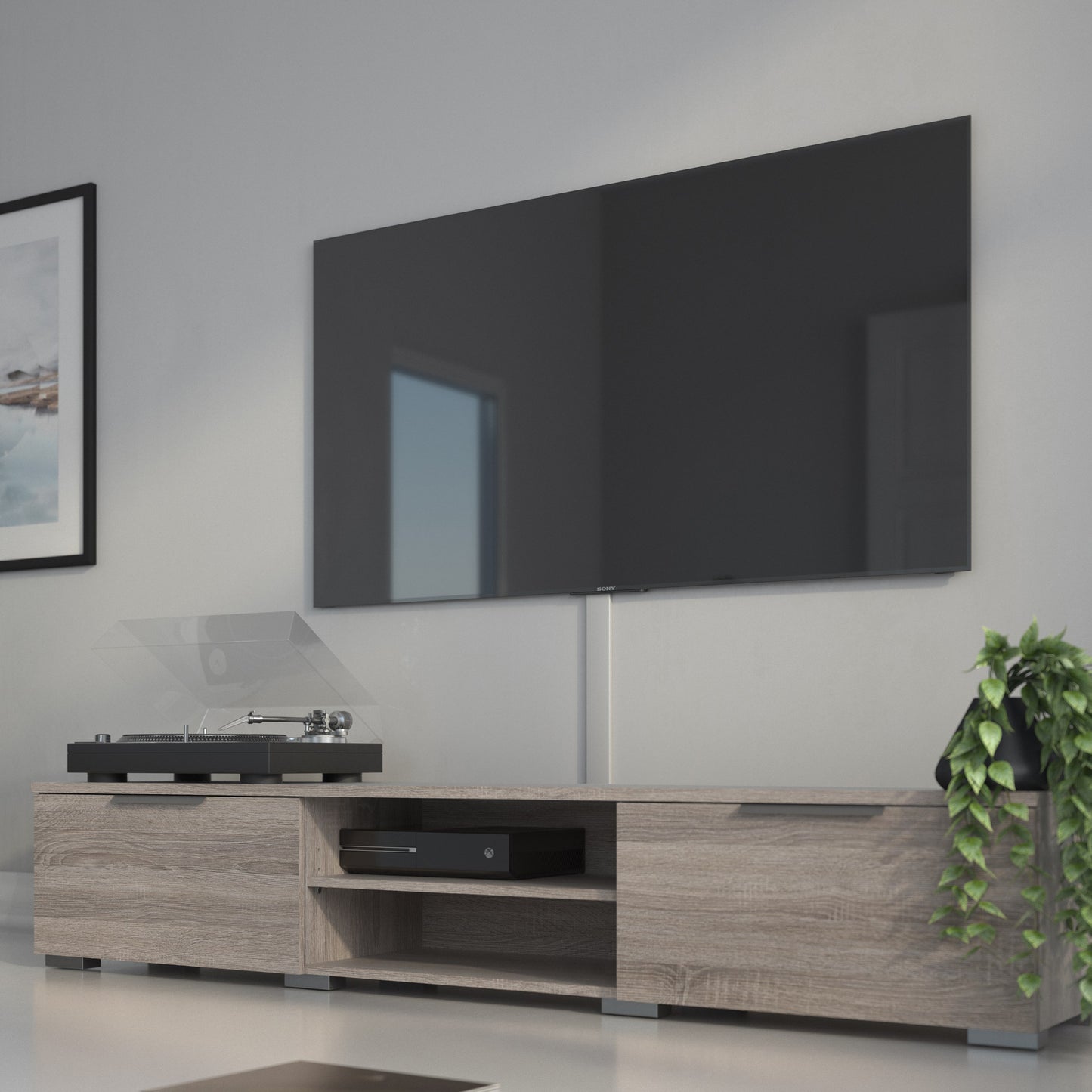 match tv unit 2 drawers 2 shelf in truffle oak