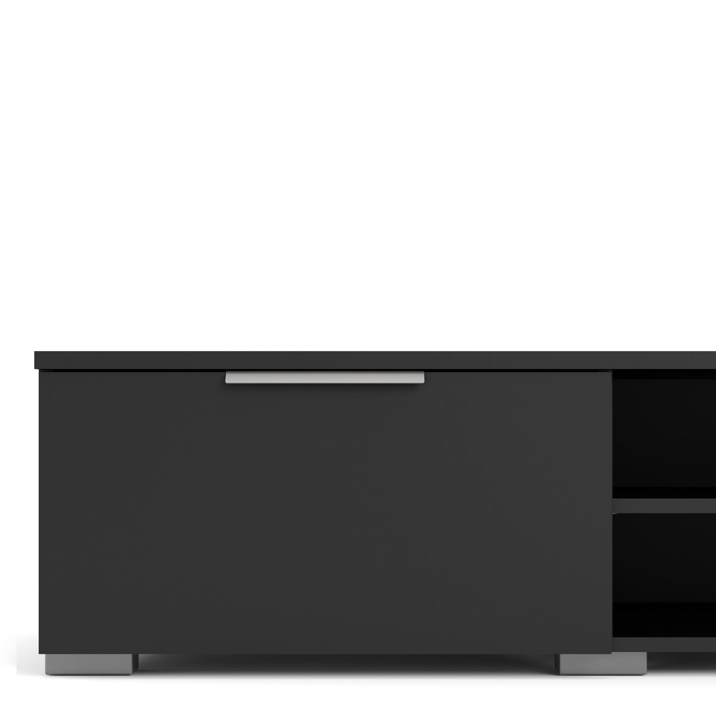 match tv unit 2 drawers 2 shelf in black