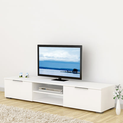 match tv unit 2 drawers 2 shelf in white high gloss