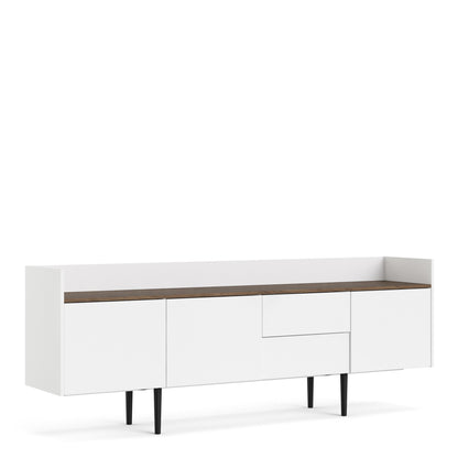 unit sideboard 2 drawers 3 doors in white and walnut
