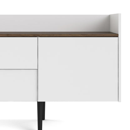 unit sideboard 2 drawers 3 doors in white and walnut
